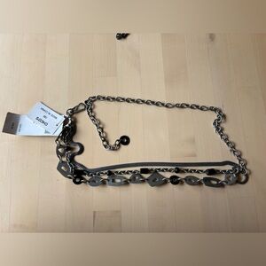 Chico's Black and Silver Chain Belt